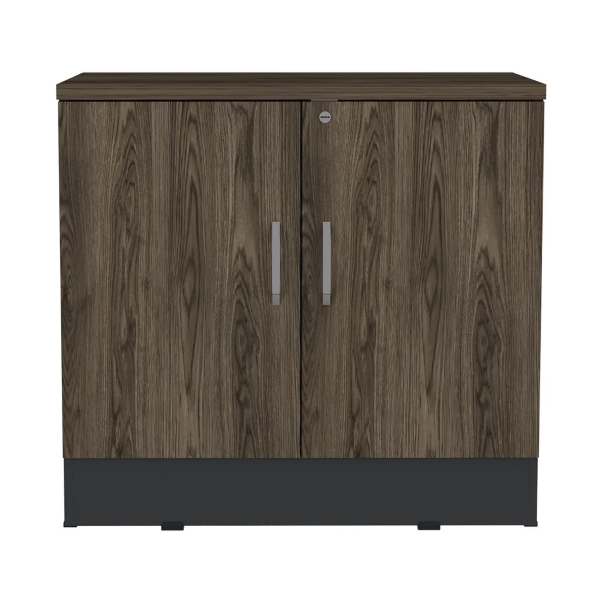 FMFURNITURE - Aparador 2 Puertas  Fm-002O Café Oscuro Y Negro