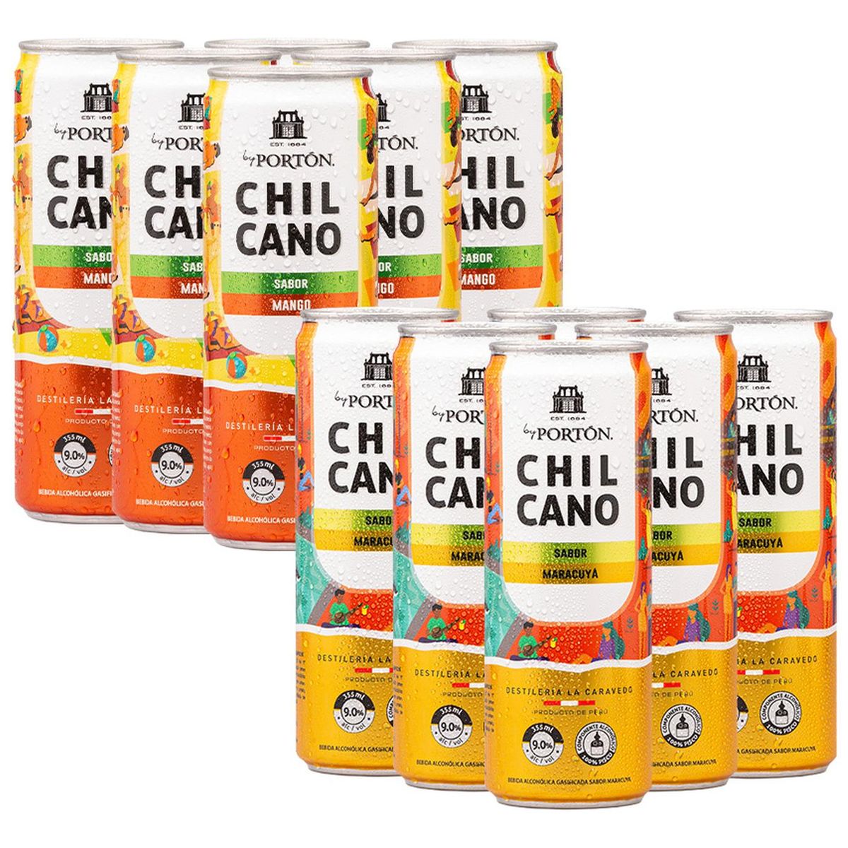 GENERICO - 2 Sixpack Chilcano By Portón Mango Y Maracuyá 355ml