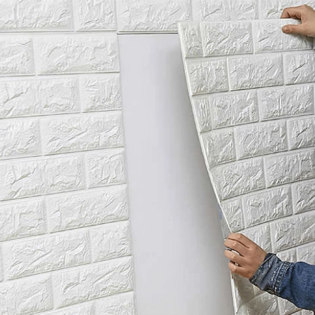 GENERICO - Pack x4 Papel Tapiz Mural Decorativo Blanco de 79x70 cm