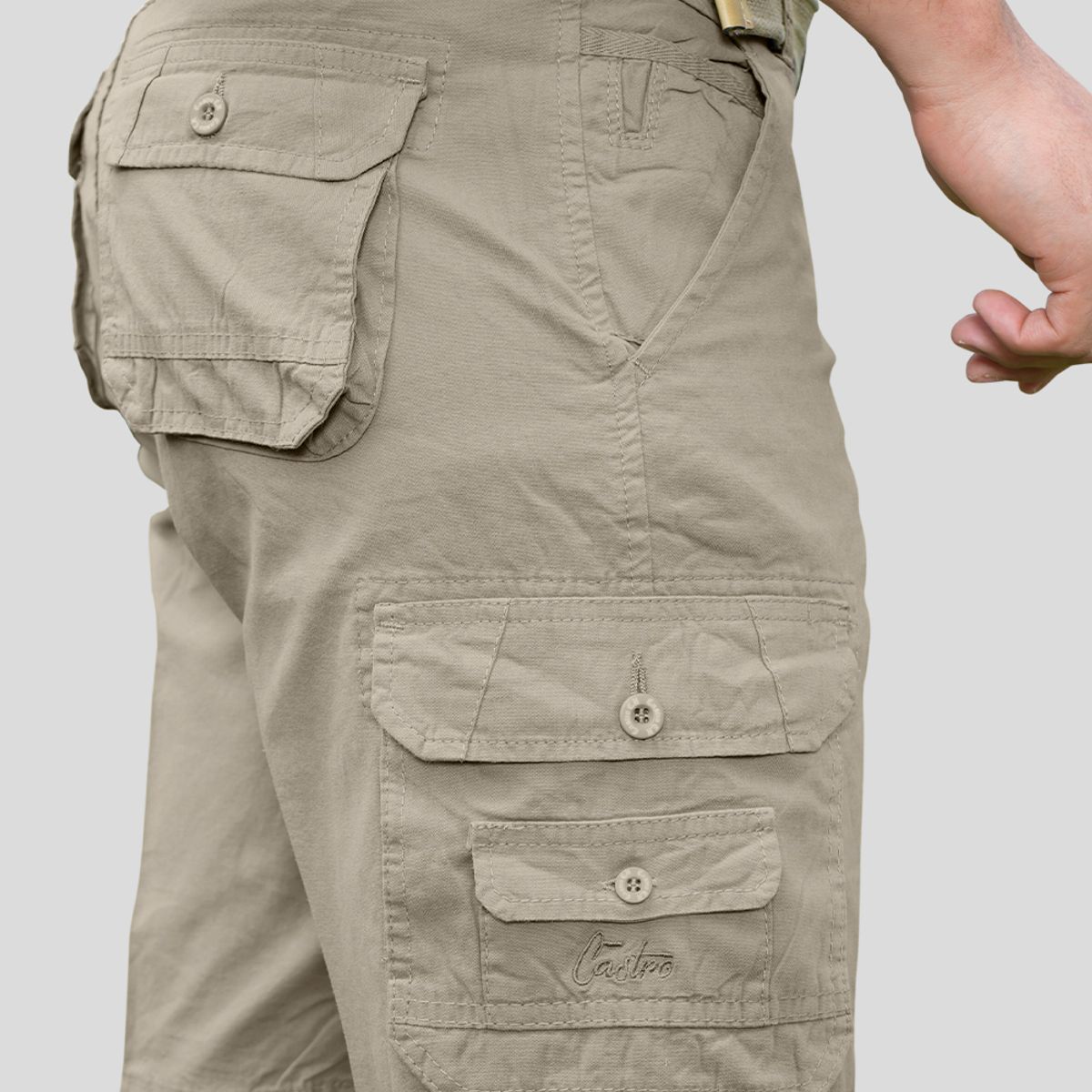 CH CASTRO SPORT - 7002 BERMUDA CARGO REDWOOD 100% ALGODÓN RÍGIDO HOMBRE