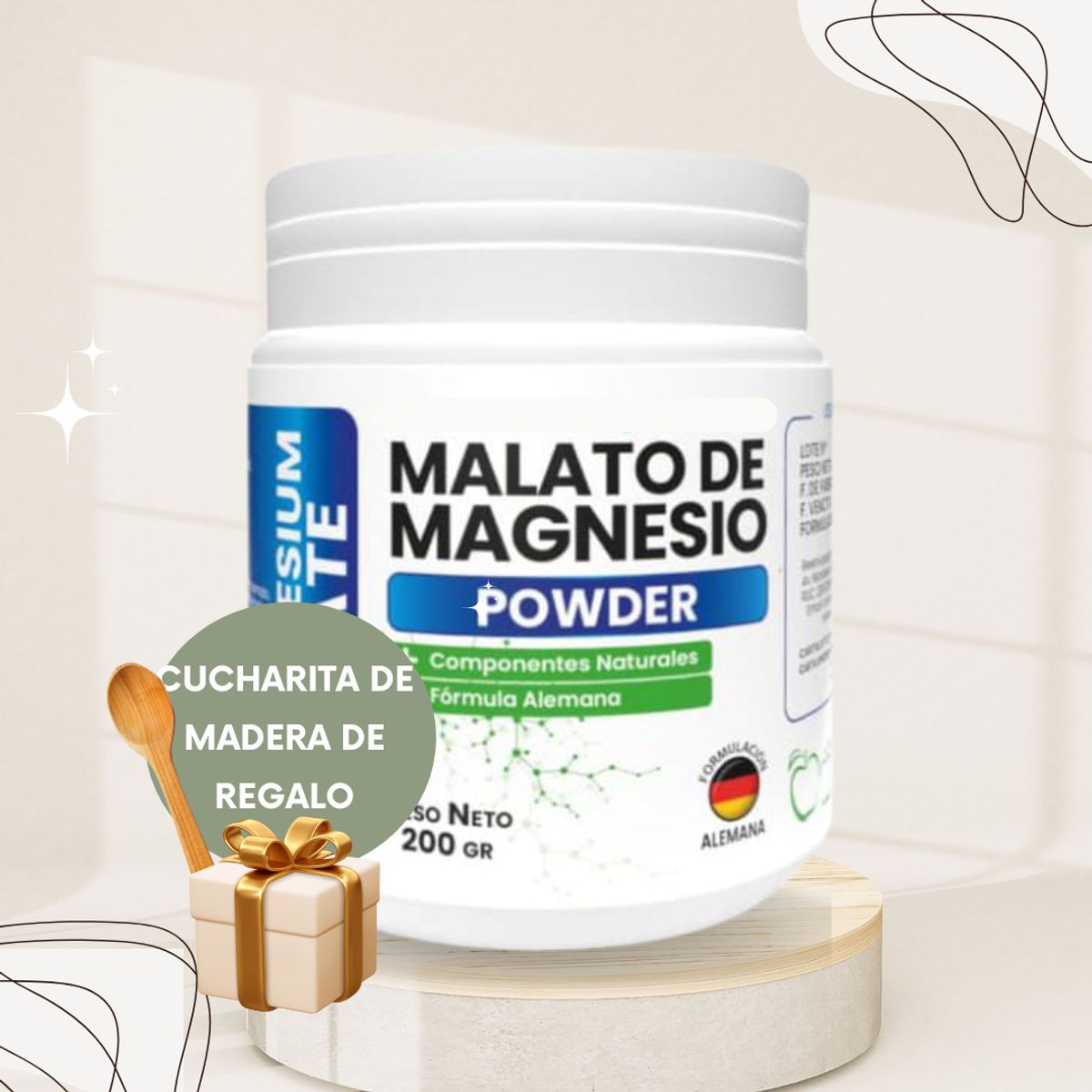 GENERICO - Malato de Magnesio Formulación Alemana 200 GR
