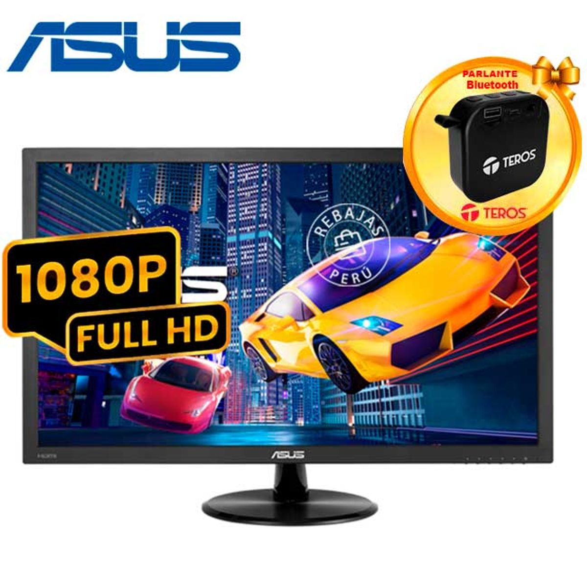 ASUS - Monitor ASUS VP228HE 22 FHD 1ms TN HDMI Antiparpadeo Luz Azul