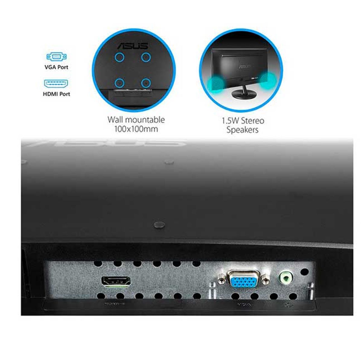 ASUS - Monitor ASUS VP228HE 22 FHD 1ms TN HDMI Antiparpadeo Luz Azul