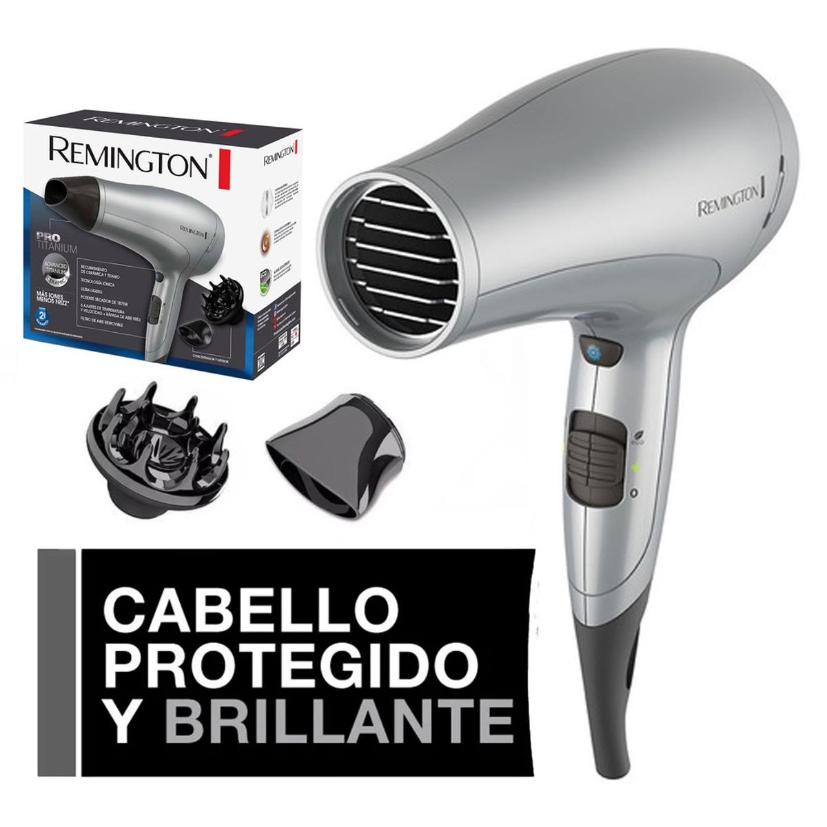 REMINGTON - Secadora cabello profesional remington potente d3015 - GRIS