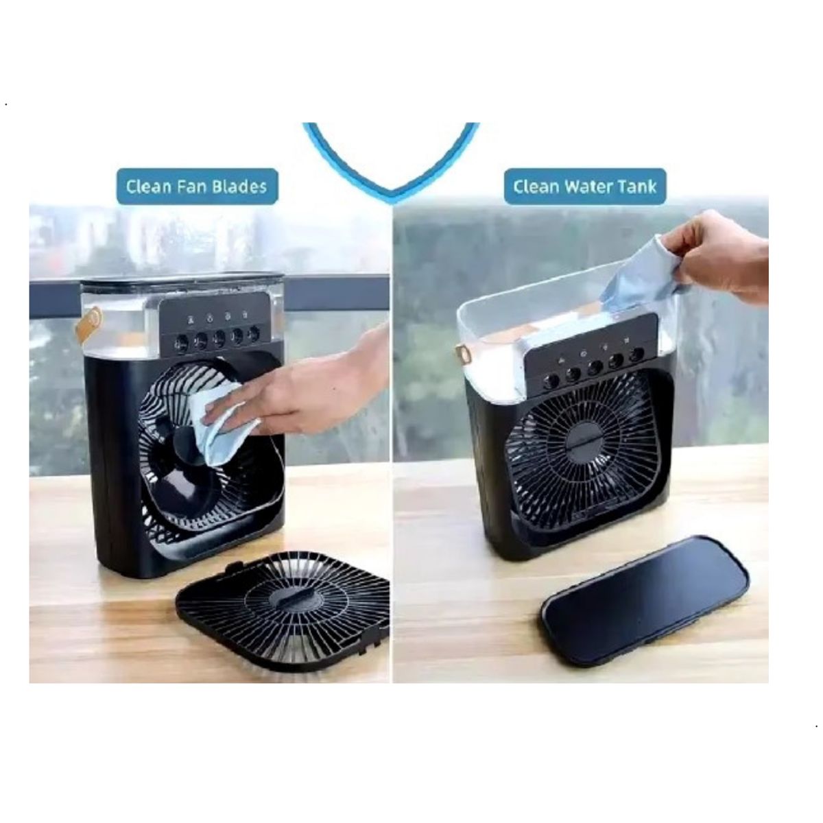 GENERICO - Mini Ventilador Portatil Aire Acondicionado Luz 3 Modos