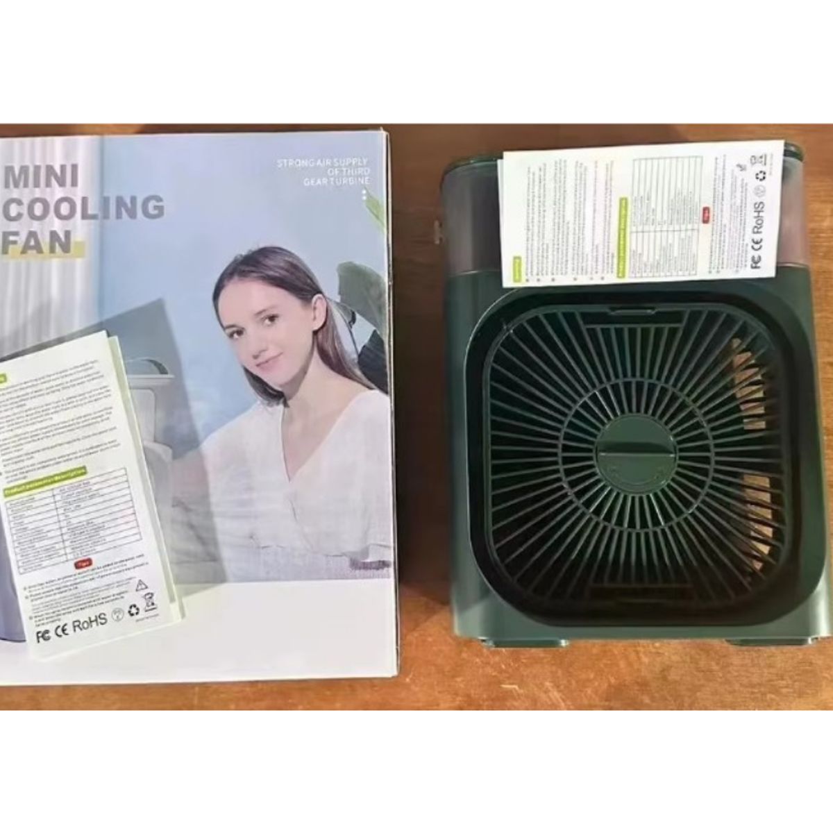 GENERICO - Mini Ventilador Portatil Aire Acondicionado Luz 3 Modos