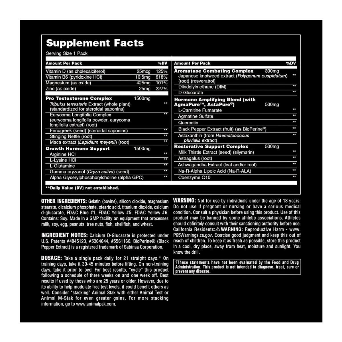 UNIVERSAL NUTRITION - ANIMAL STAK ALL-IN -1