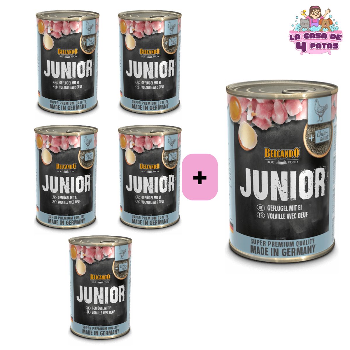 GENERICO - Belcando latas 400gr sabor Ave con Huevos PACK 5+1