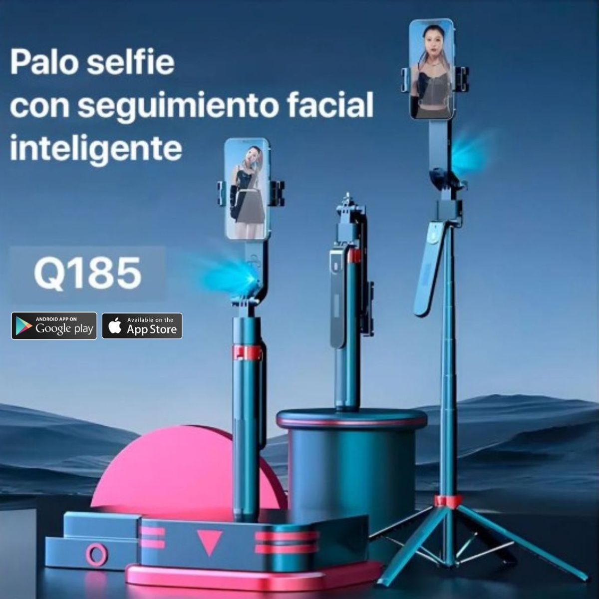 OEM - SELFIE STICK  Y TRIPODE 180CM CON SEGUIMIENTO FACIAL POR IA