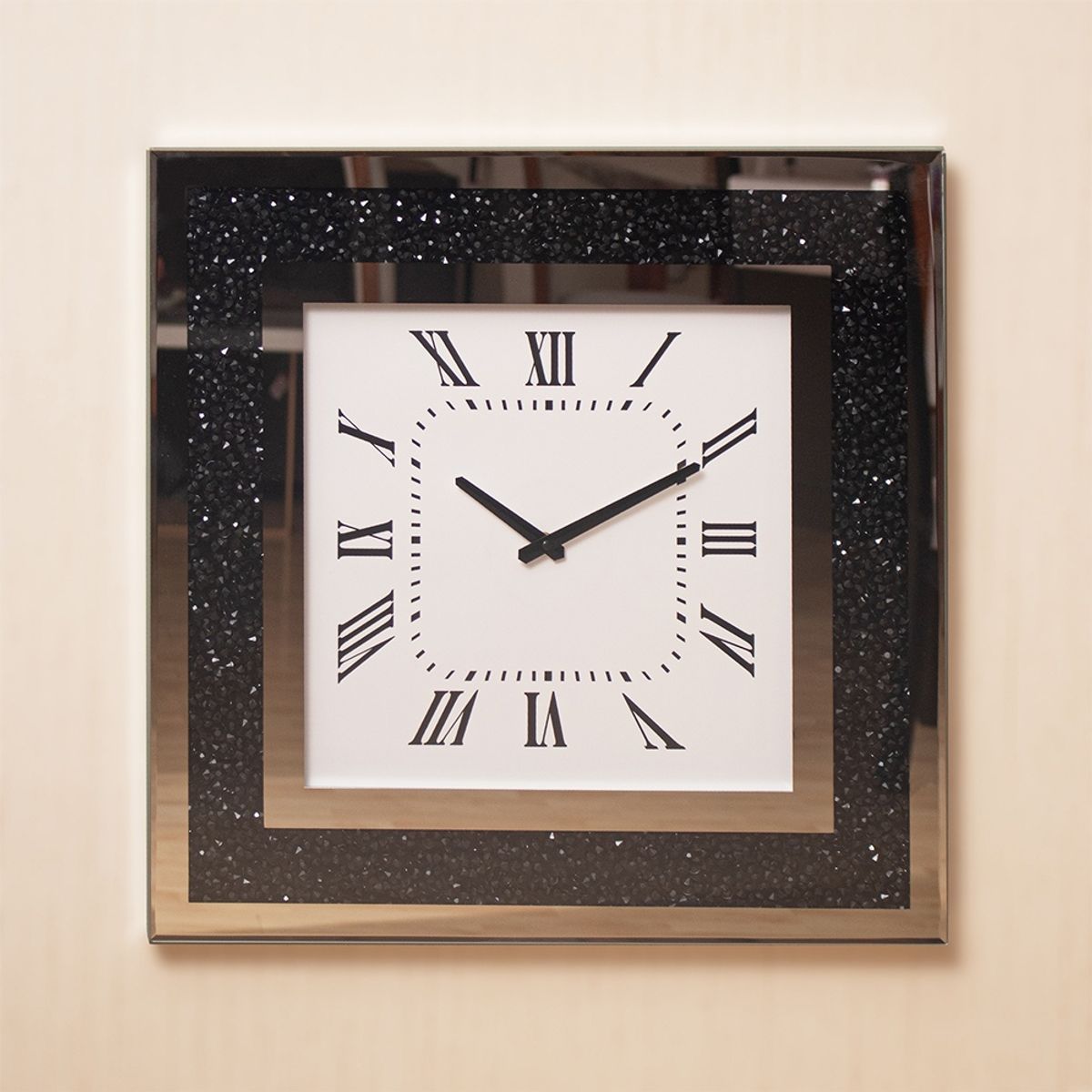 PANORAMA HOGAR - Reloj De Pared Cuadrado Con Marco Decorativo 508Cm