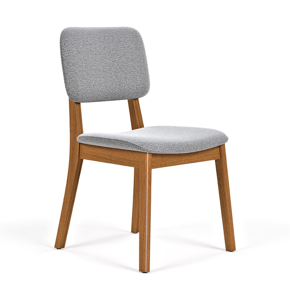 PAZART MUEBLES - PACK 2 SILLAS DE COMEDOR MADERA CLASSIC BOUCLÉ GRIS CLARO