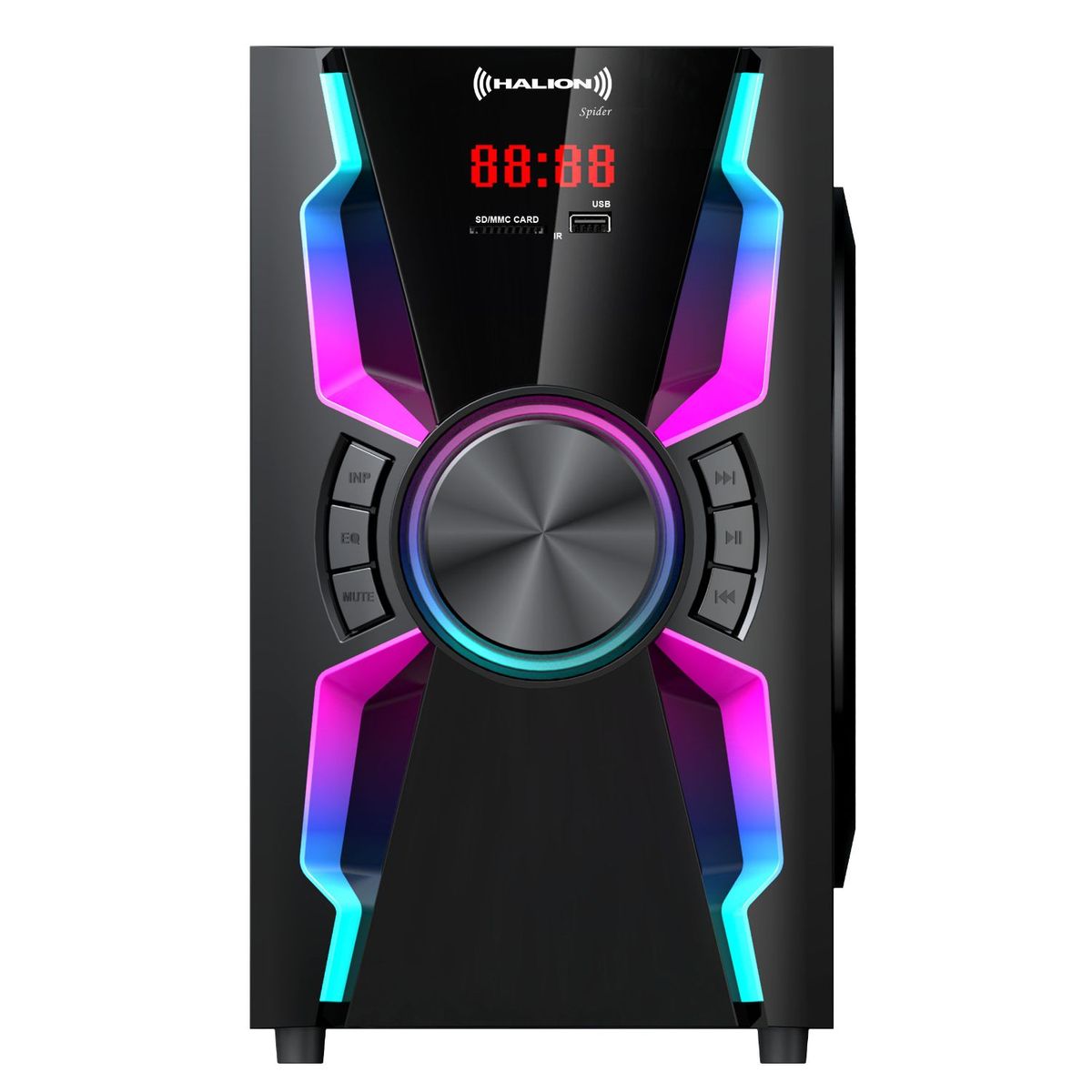 HALION - Parlante Halion HA-F55 Spider 2.1 Subwoofer 6,5″ Luz LED USB SD BT FM