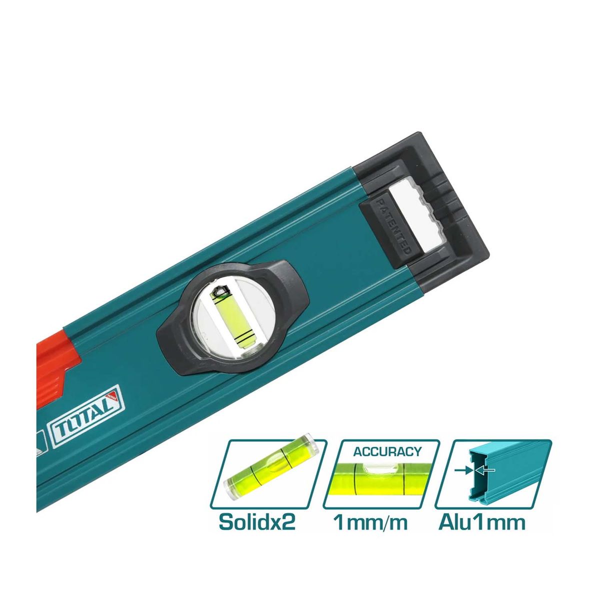 Total Tools - SET NIVEL DE BURBUJA 4060100CM PRES1MM ALUMINIO - THT10403