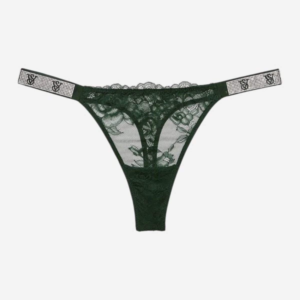 VICTORIA'S SECRET - Panty verde con encaje Tira Brillante  Victorias secret