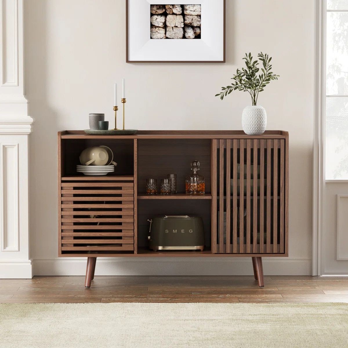 R&R MUEBLES - Aparador Moderno Ouzuka Marrón R&R MUEBLES