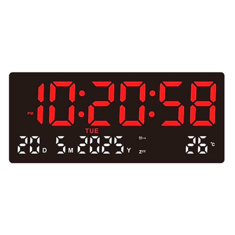 GENERICO - Reloj Digital LED 36cm con Calendario Temperatura y Alarma JH3609
