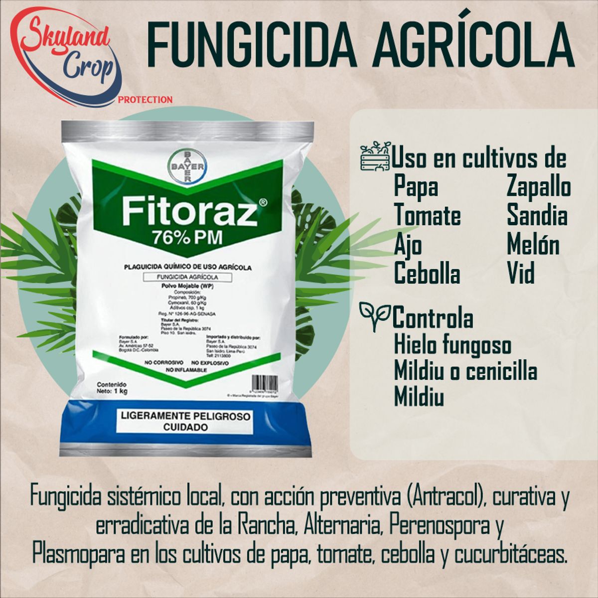 GENERICO - FITORAZ 76% PM 1KG FUNGICIDA AGRÍCOLA