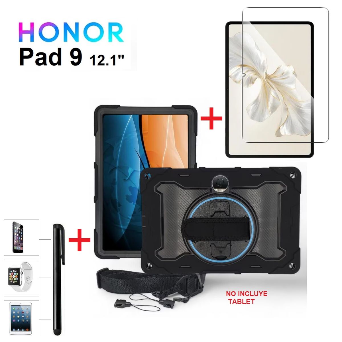 GENERICO - Funda Armor + Mica Vidrio + Lapiz Optico para Honor Pad 9 12.1 2024