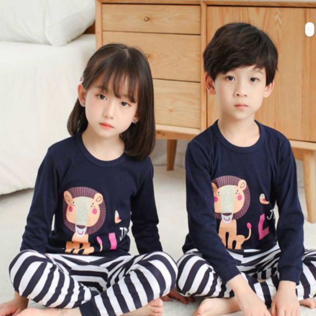 GENERICO - Pijama para Niños de Leon Conjunto Completo Infantil  Unisex Azul