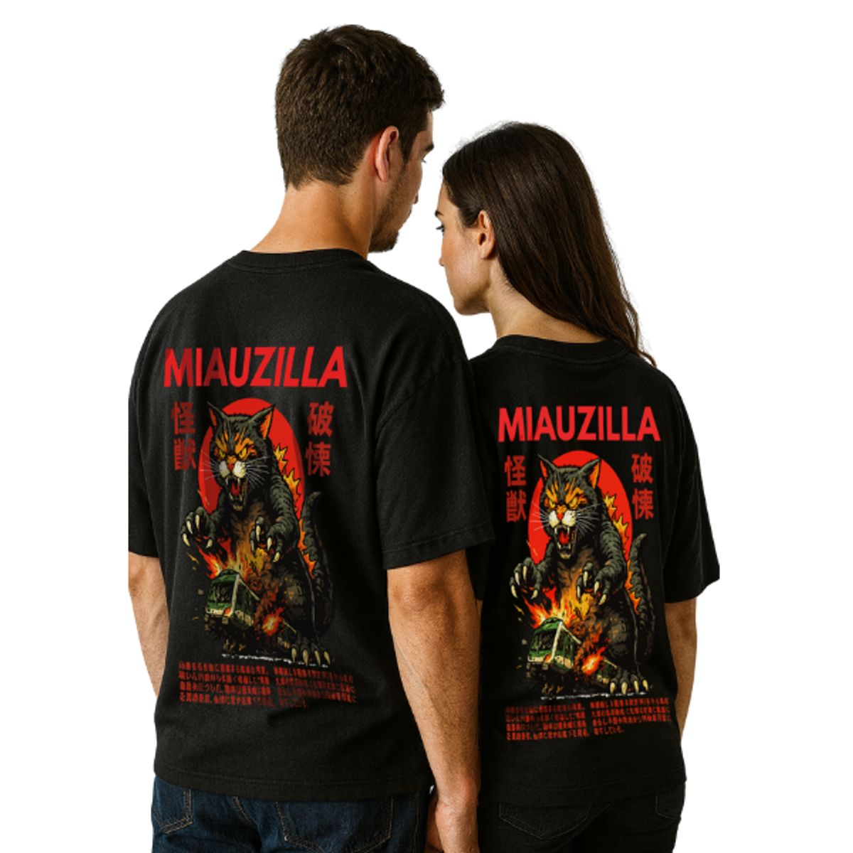 GENERICO - Polo Oversize Manga Corta Algodón Miauzilla