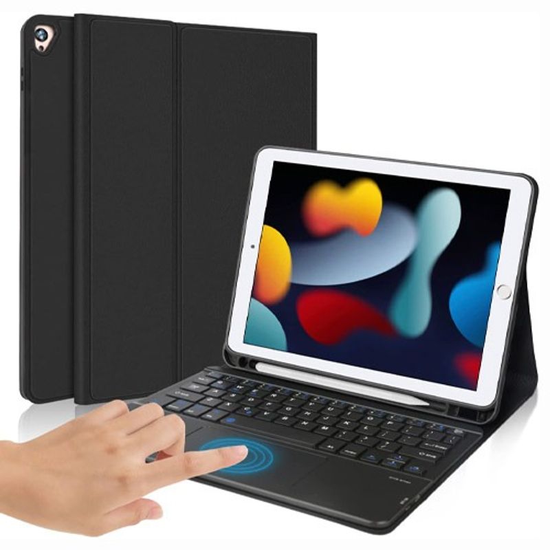 GENERICO - Funda Con Teclado Bluetooth Touchpad para iPad 7 /8 /9th 10. 2" -NEGRO