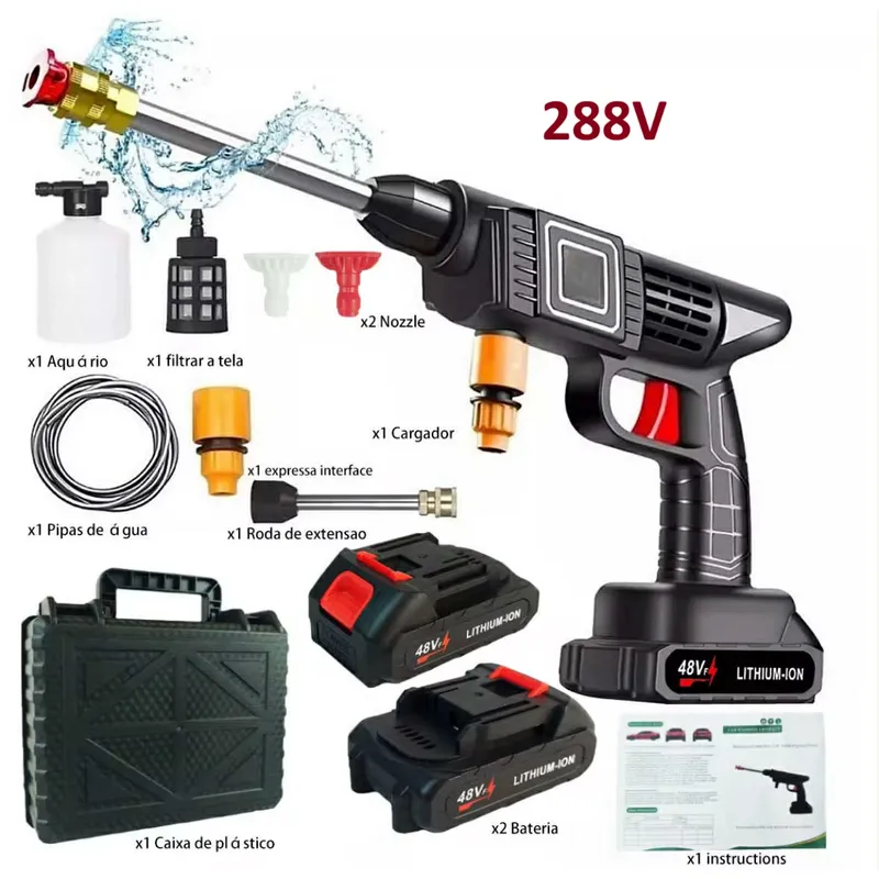 GENERICO - Hidrolavadora 288V Doble Batería Potente Portatil Carro Auto