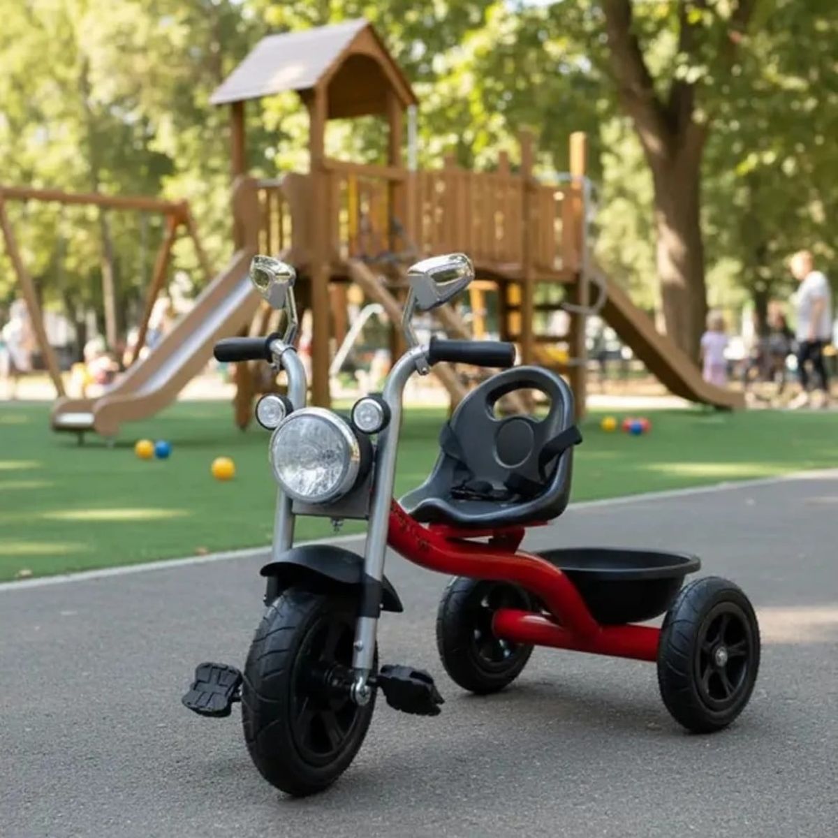 BABY HAPPY - Triciclo Para Niños Modelo Chopper Con Bluetooth Rojo