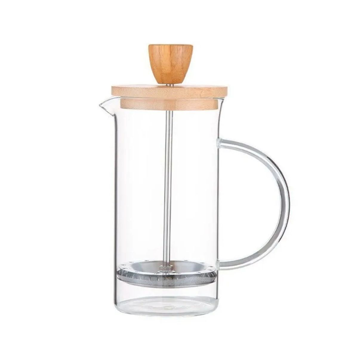 Ichimatsu - Cafetera Francesa de vidrio borosilicato con tapa de madera 700 ml