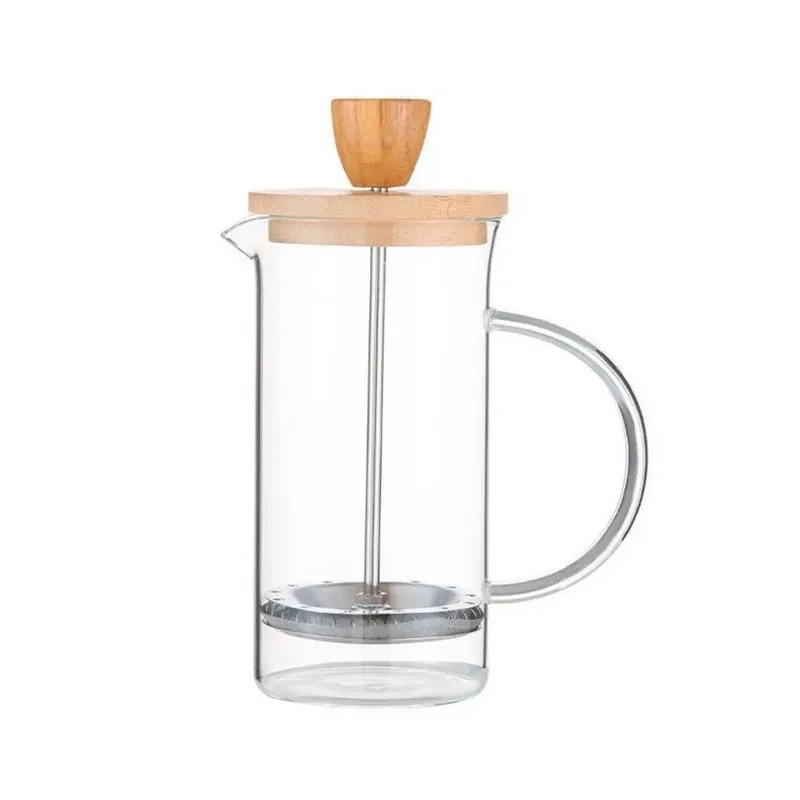 ICHIMATSU - Cafetera Francesa de vidrio borosilicato con tapa de madera 700 ml