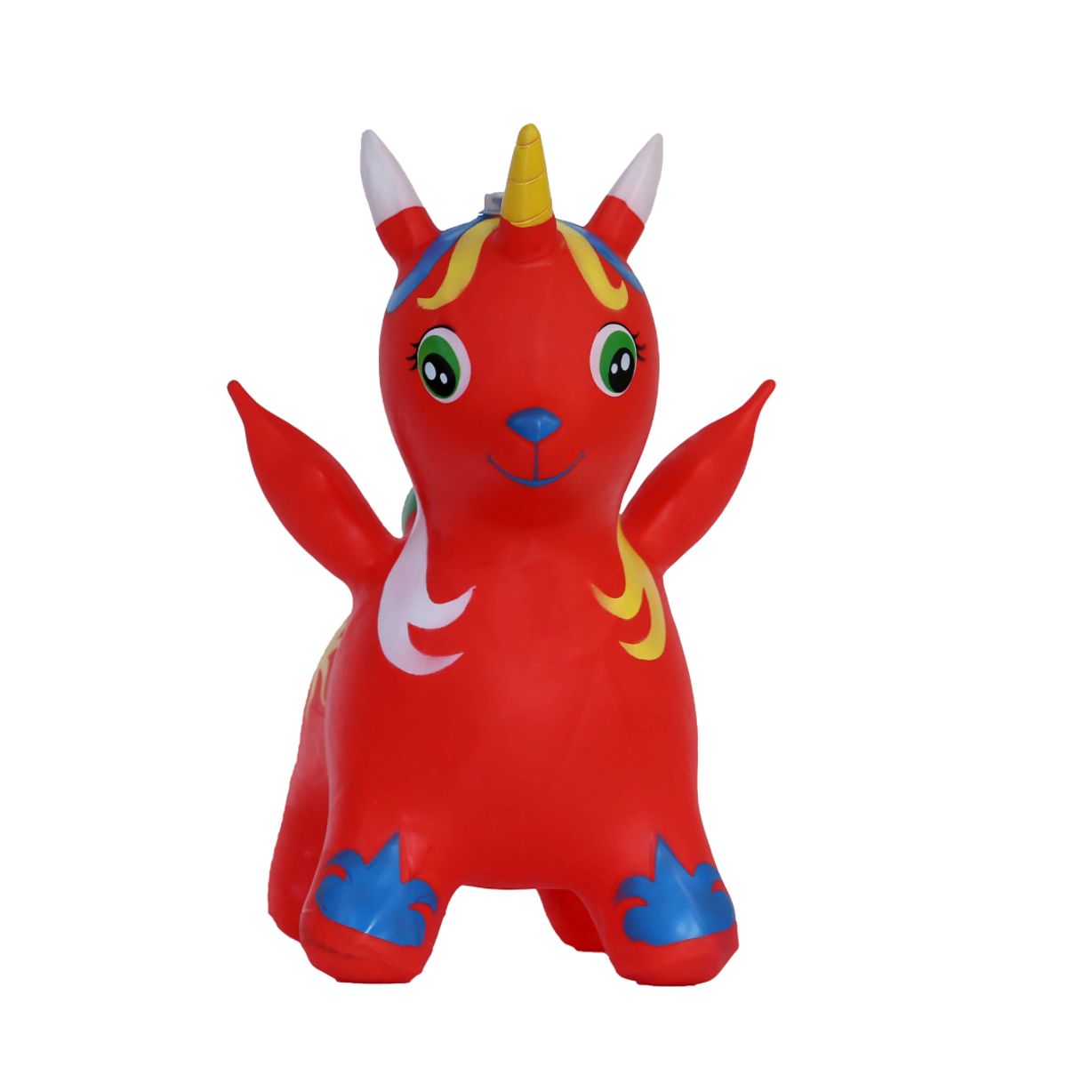GENERICO - Saltarin Inflable Unicornio Rojo Juguete Niña