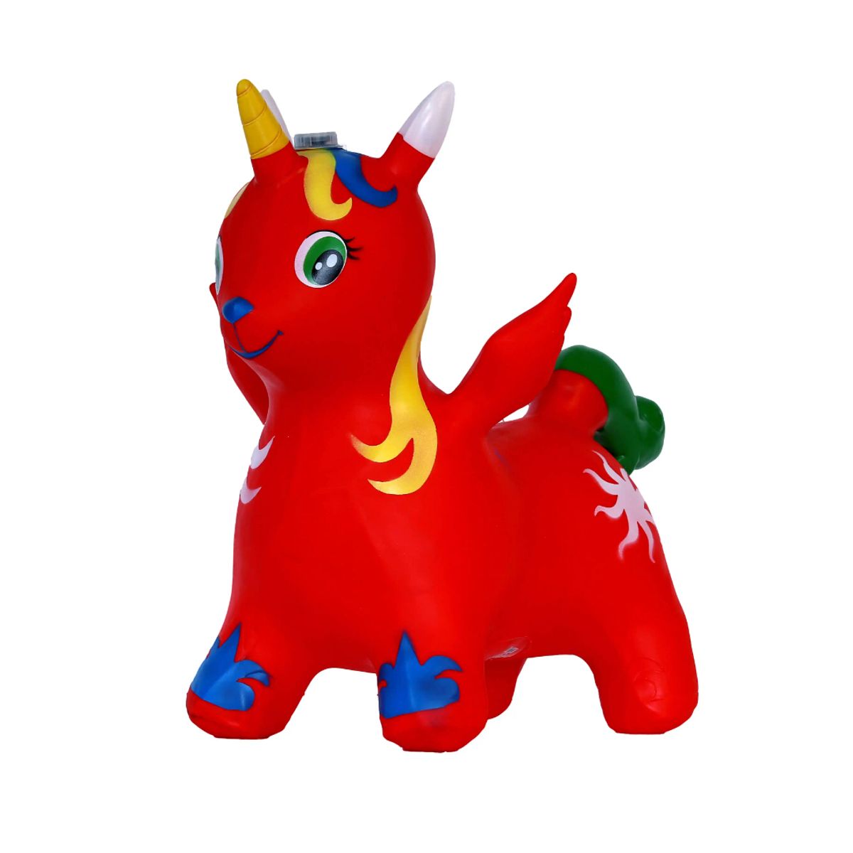GENERICO - Saltarin Inflable Unicornio Rojo Juguete Niña
