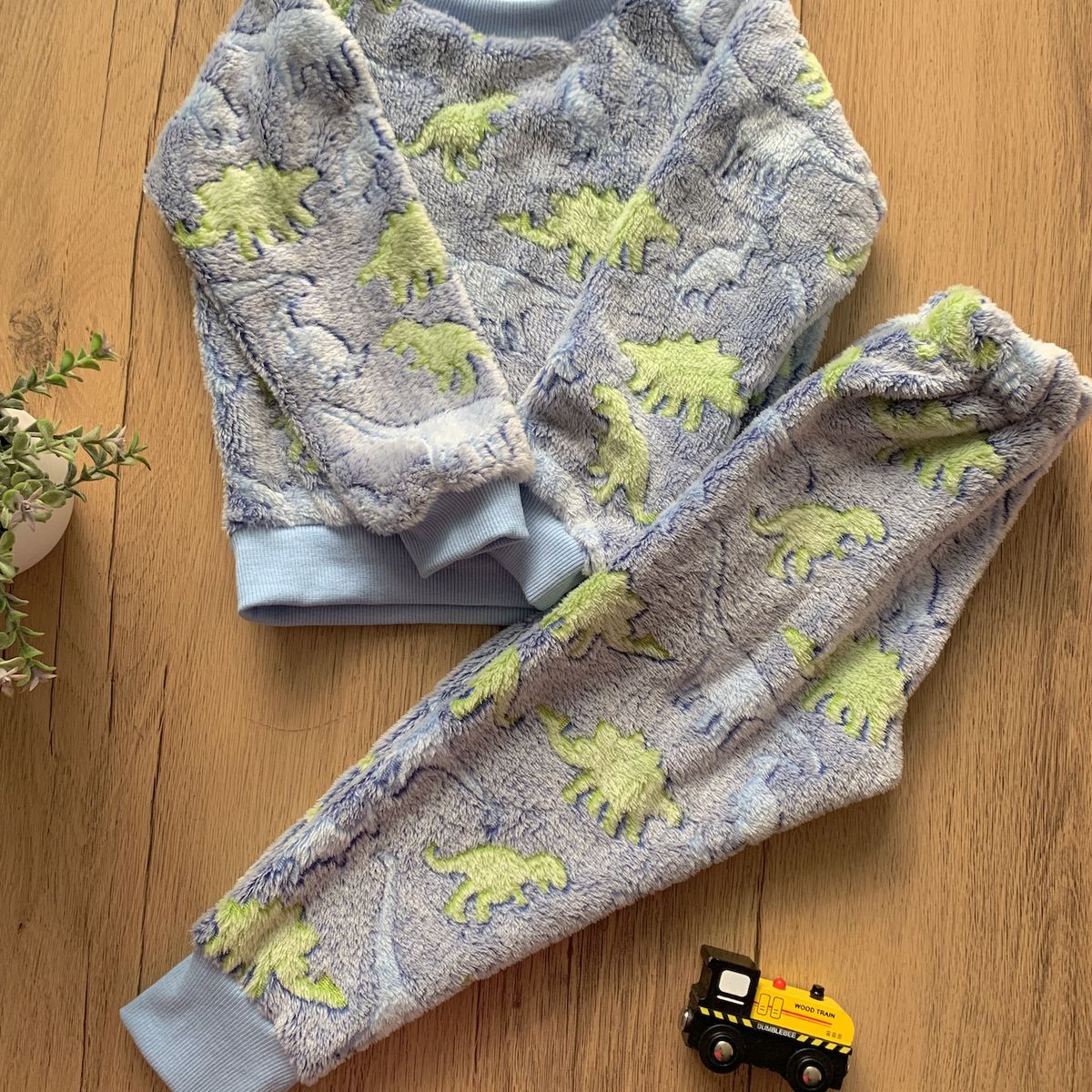 GENERICO - Pijama para Niño de Felpa Algodon Abrigador Infantil Dinosaurio