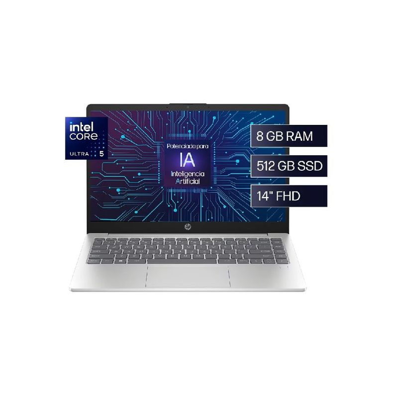 HP - Laptop HP 14-ep1001la Intel Core Ultra 5-125H 8GB 512GB SSD 14 FHD WIN 11