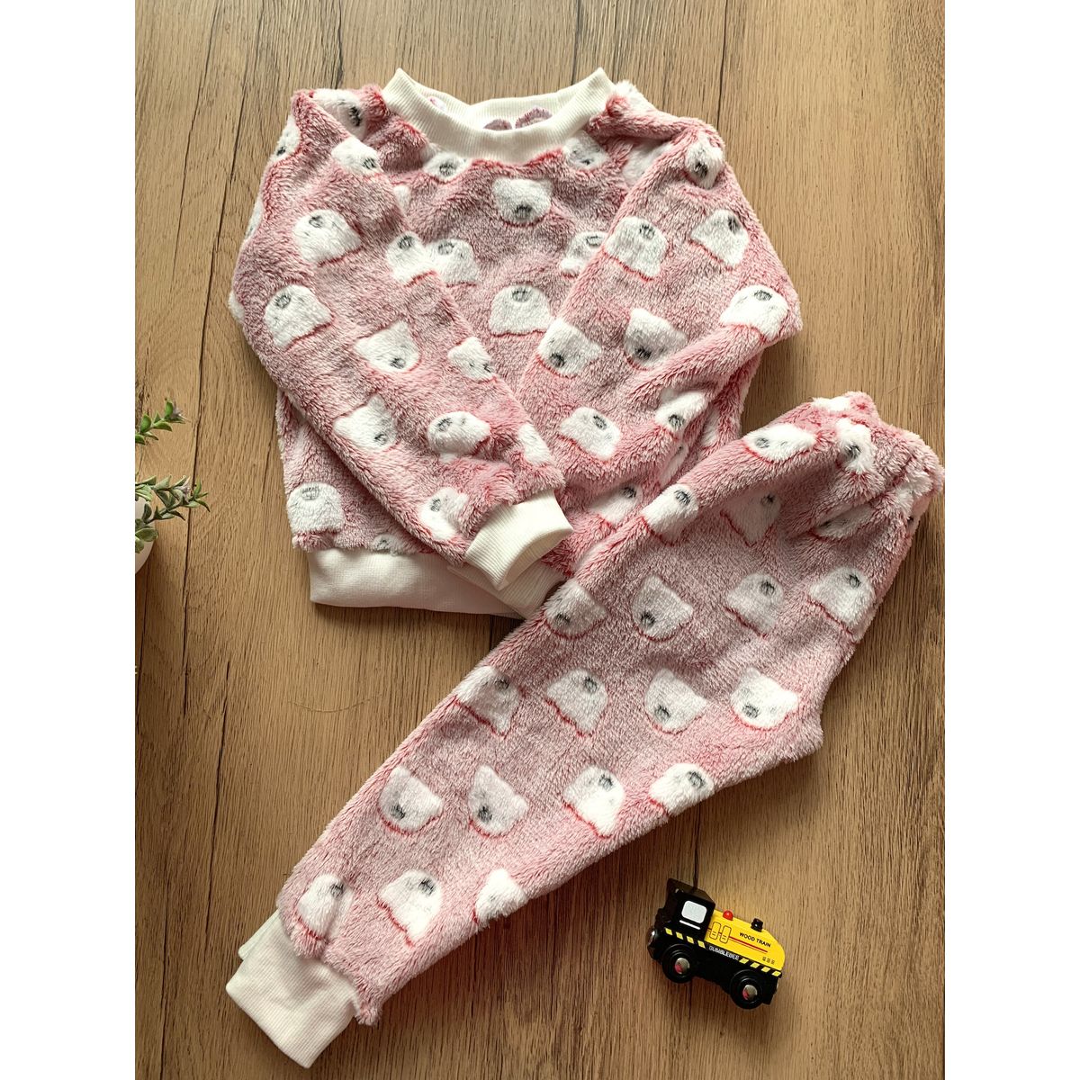 GENERICO - Pijama para Niña de Felpa Algodon Abrigador Invierno Oso Polar