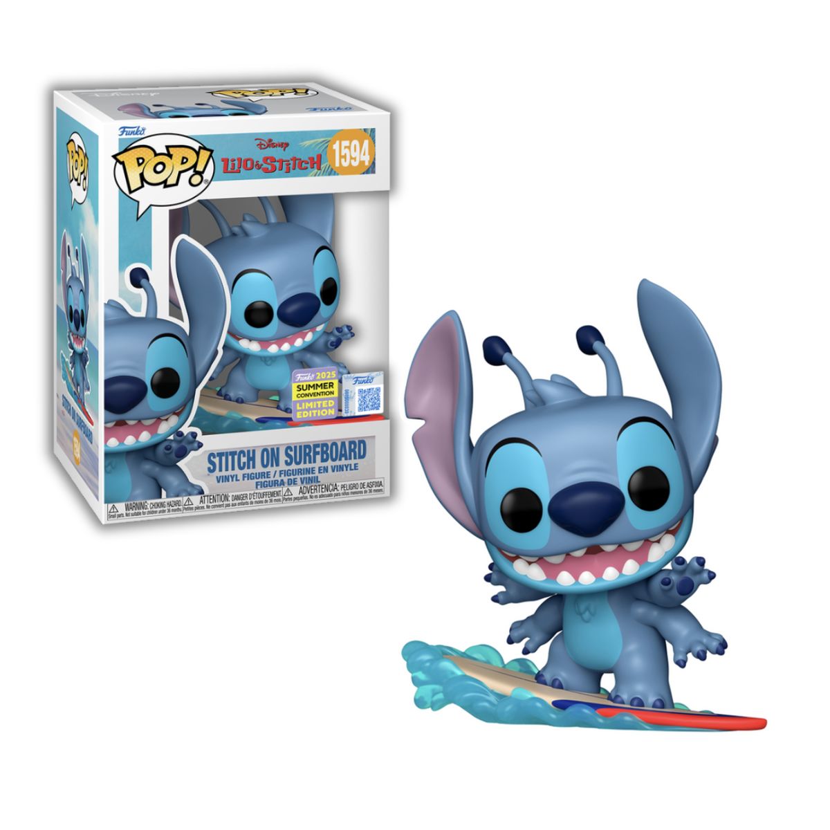 FUNKO - Stitch on Surfboard Funko Pop 1594 Lilo y Stitch Exclusivo