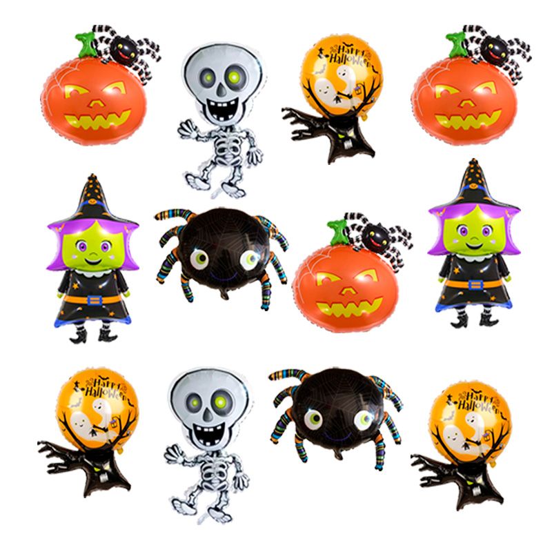 GENERICO - Globos  aluminio Halloween 12 uds pack