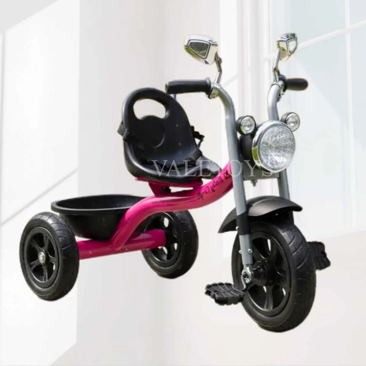 BABY HAPPY - Triciclo Para Niños Modelo Chopper Con Bluetooth Rosado