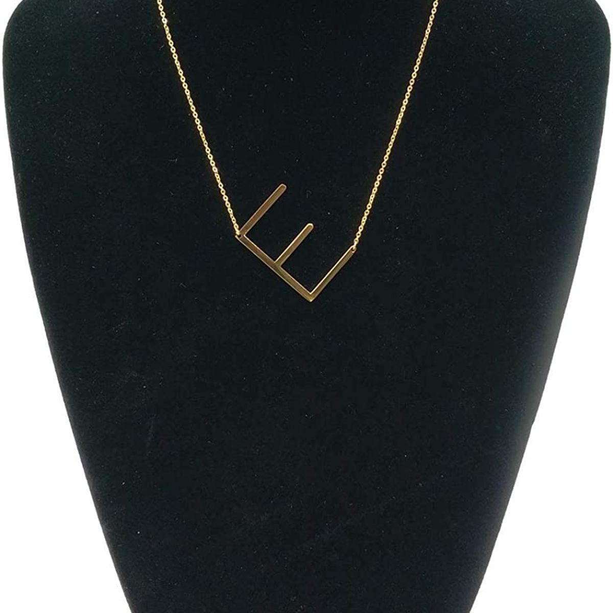 GENERICO - Collar con inicial en acero inoxidable E