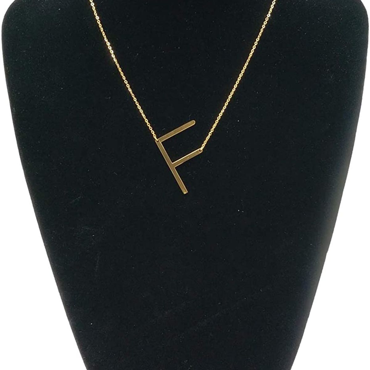 GENERICO - Collar con inicial en acero inoxidable F