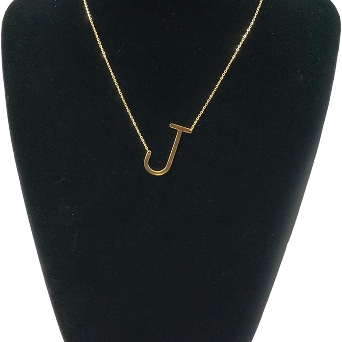 GENERICO - Collar con inicial en acero inoxidable J