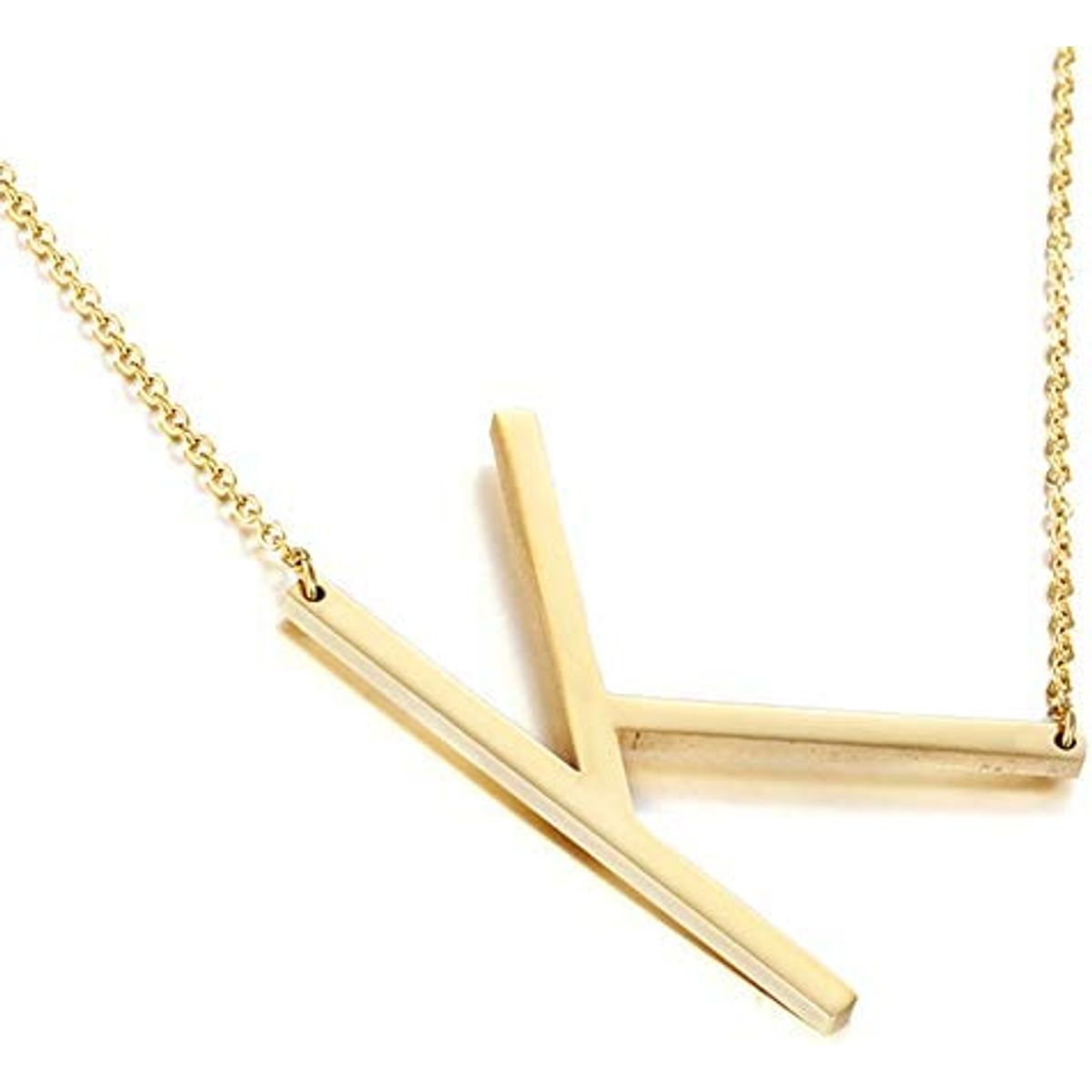 GENERICO - Collar con inicial en acero inoxidable K