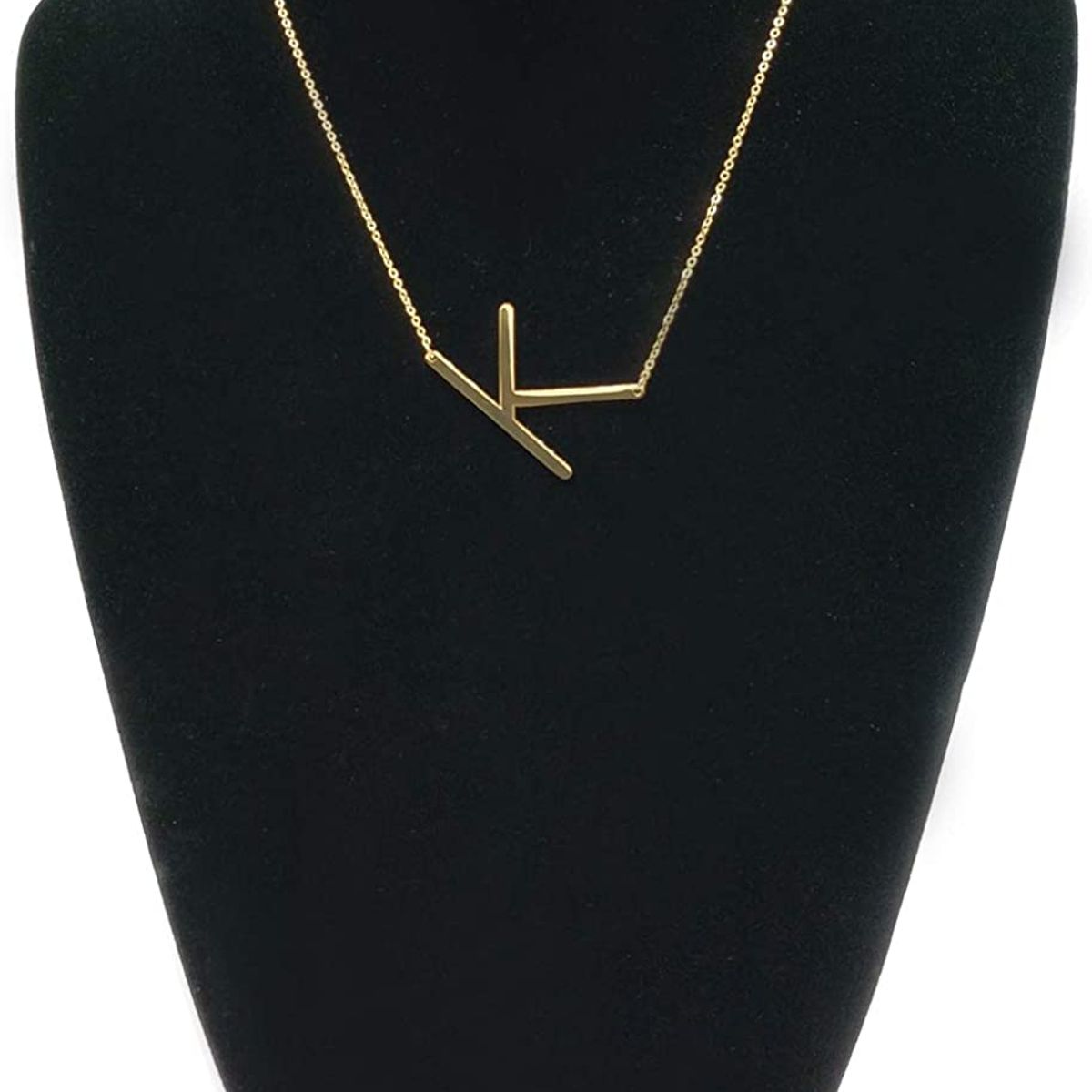 GENERICO - Collar con inicial en acero inoxidable K