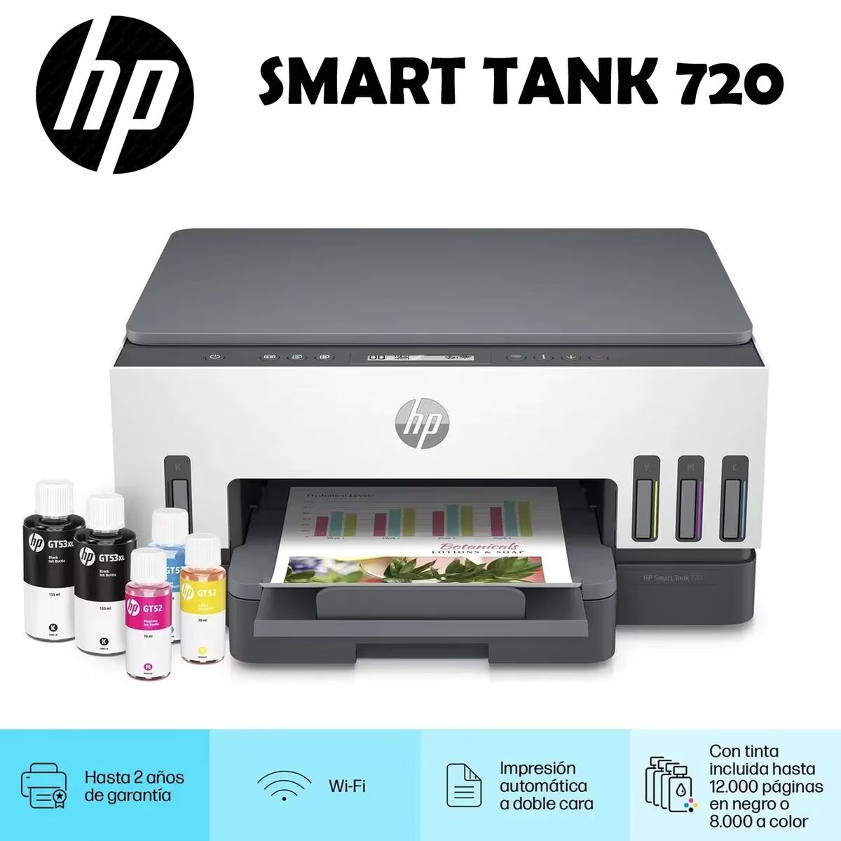 HP - IMPRESORA MULTIFUNCIONAL SMART TANK 720 WIFI - DÚPLEX