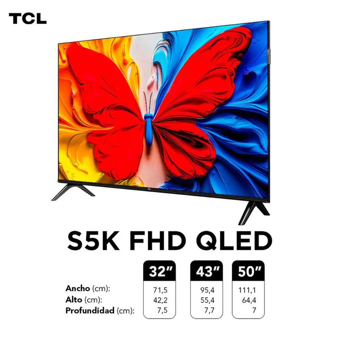 TCL - Televisor TCL QLED 50"  FHD Smart TV 50S5K