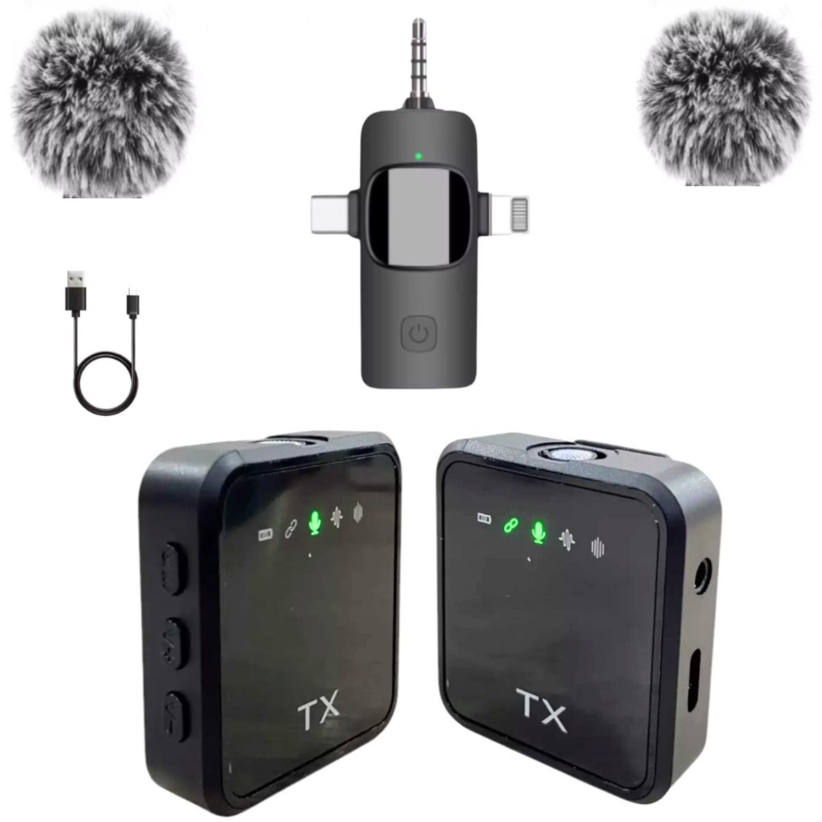 GENERICO - Micrófono Solapero Inalámbrico Dual 3 En 1 Corbatero F11-2