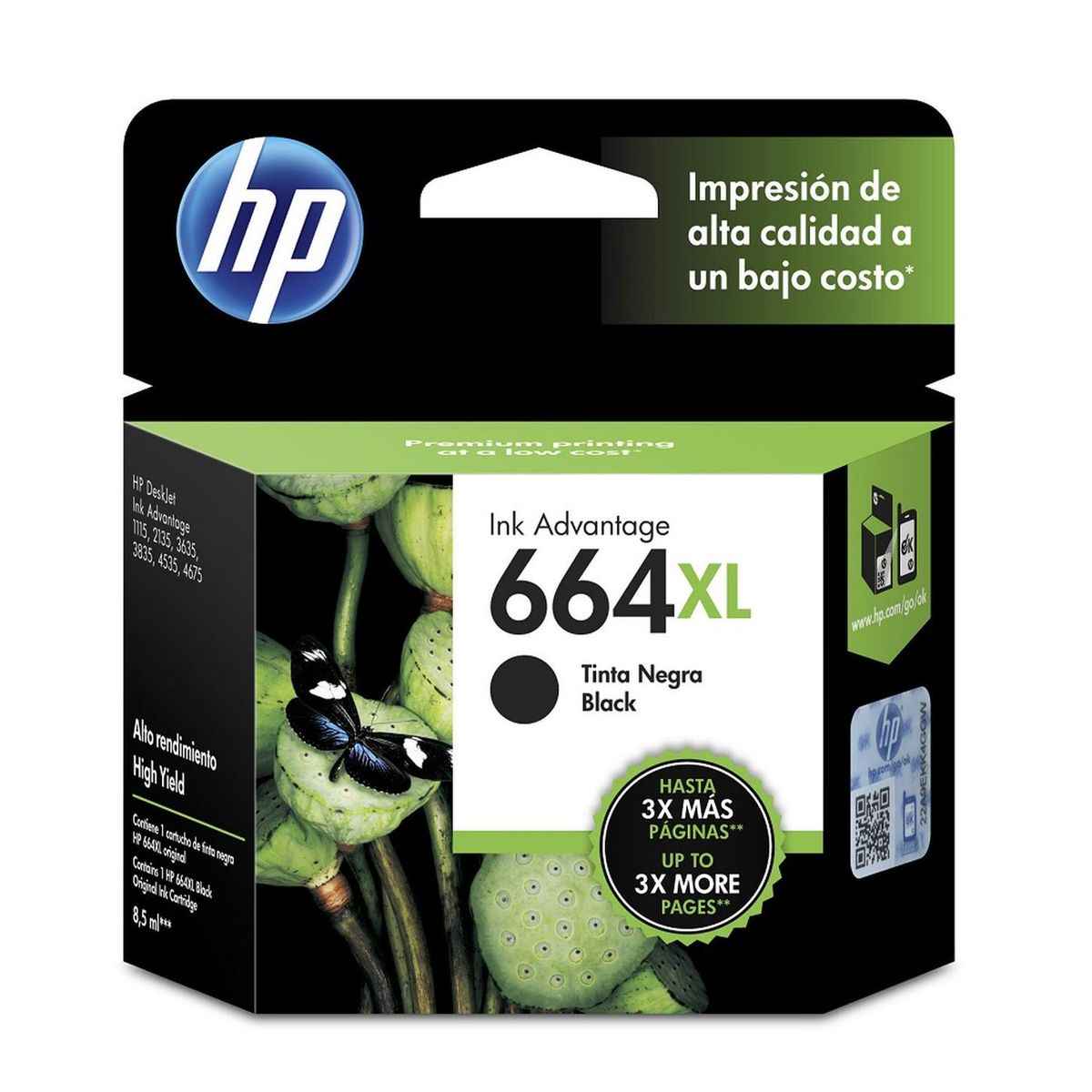 HP - Cartucho Tinta Hp 664Xl Alto Rendimiento Negro Officejet
