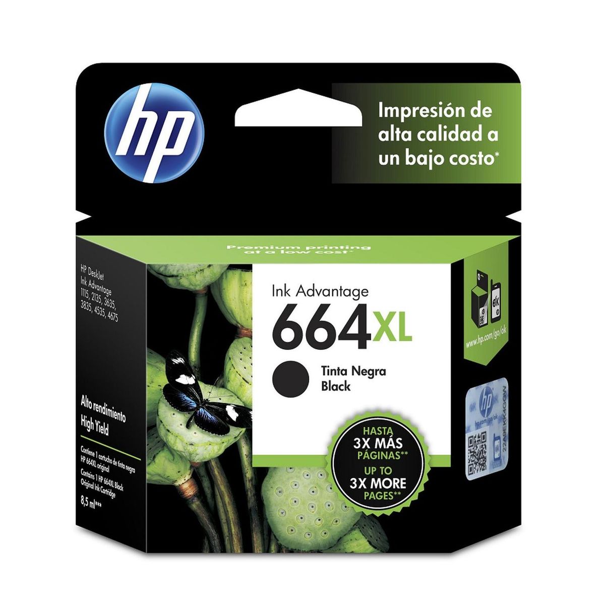 HP - Cartucho Tinta Hp 664Xl Alto Rendimiento Negro Officejet