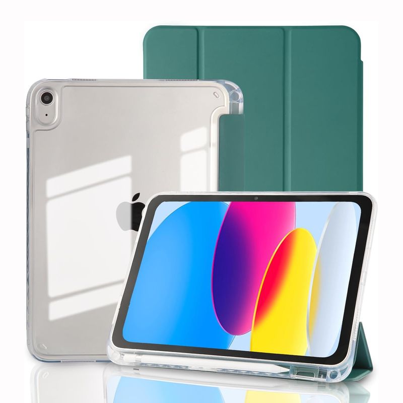 GENERICO - Funda Case Smart para iPad A16 11va 10ma Generación - Verde Dark