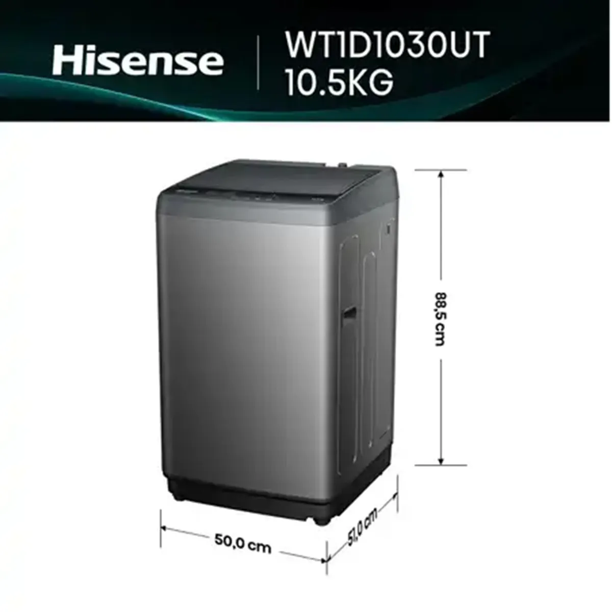 HISENSE - Lavadora Hisense 10.5 kg Carga Superior Automática WT1D1030UT
