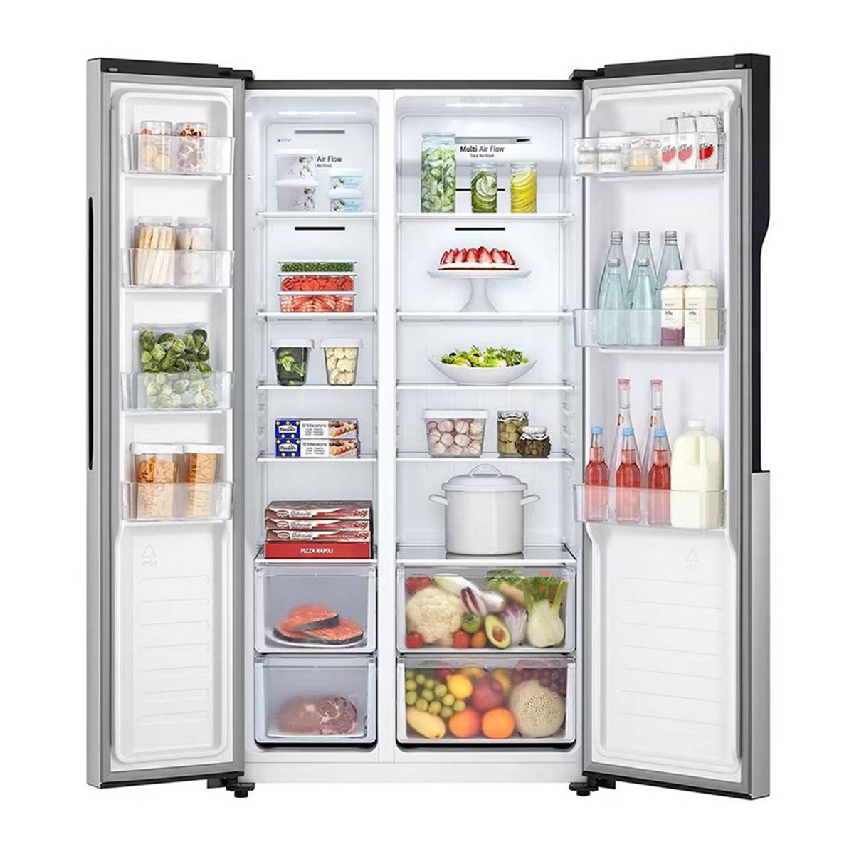 LG - Refrigeradora LG Side by Side 509L con Total no Frost LS51BPP Plateado + Parlante GRATIS